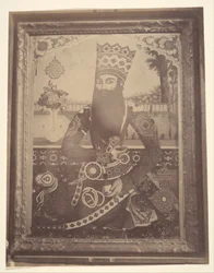 [Fath-Ali Shah、王の叔父、Hmah [] Saula がかつて所有していた絵画]、1840 年代から 60 年代。
