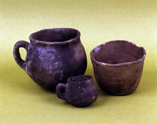 北イタリア、ラゴッツァのフンシア人集団（紀元前3100年～紀元前2200年）の花瓶と容器。新石器時代。