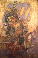 Antiokoksen historia, seinän jälleenrakennus maalaus alun perin Westminsterin palatsin maalatussa kammiossa