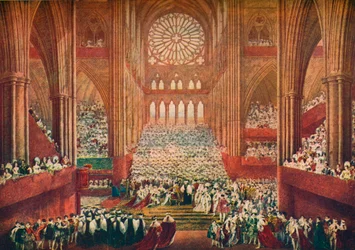 1821 1906 年、ロンドンのウェストミンスター寺院で行われたジョージ 4 世の戴冠式。