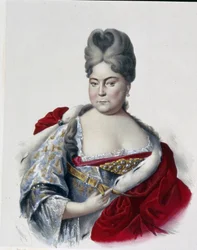 ロシアのナタリア・アレクセーヴナ大公女 (1673-1716)、ピョートル大帝 (1672-1725) の姉妹の肖像。 (ロシアのナタリア・アレクセーヴナ大公妃、ピョートル大帝の姉妹の肖像)。 ピョートル フョードロヴィッチ ボレル (1829-1898) の作品、