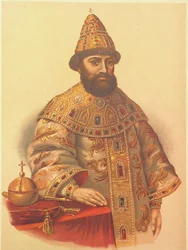 ロシア皇帝ミハイル1世の肖像Fyodorovich 1596-1645、1860s