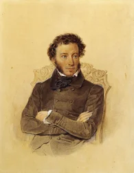 詩人Aleksandr Sergeevich Pushkinの肖像、c。 1830