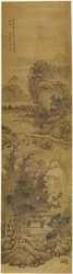 風景（絹本、インク、彩色）
