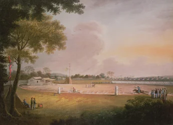 軍事野営地での馬術アーチェリートーナメント、1850年頃