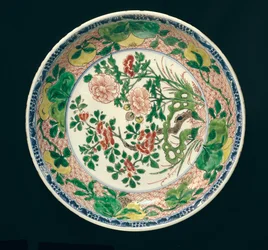 ファミールのヴェール装飾が施された料理、康西時代、1662-1722年（セラミック）