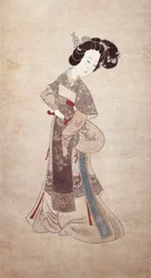 中国の貴婦人」任卿作（絹本画