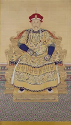 雍正帝の肖像（1678-1735）（掛軸、絹本、墨、彩色）