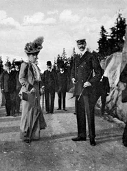 ノルウェー国王ホーコン7世 1872-1957年と妻のモード王妃 869-1938年、1908年