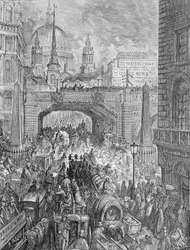 「ラドゲイト ヒル - 通りのブロック」、1872 年。