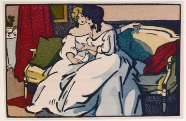 1922年に発表されたオノレドゥバルザックの「ルペレゴリオ」の挿絵、ヴィコンテドボーザントを訪れたランジェ公爵夫人