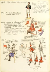 教皇クレメンス11世時代の教皇庁軍の軍服（カラー）（Quinto Cenni作