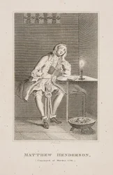 1746年、独房にいる殺人犯マシュー・ヘンダーソン（版画）