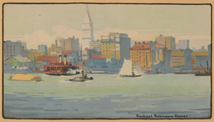 34番街フェリーから見たニューヨーク、1914年。