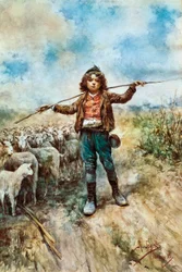 シェパードの肖像。ラファエル・セネット・イ・ペレス（1856-1926）の水彩画。1882年セビーリャ。セビリア美術館。©AISA/Leemage