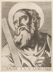 聖シモン・ゼロテス Saint Simon (オブジェクトのタイトル) Christ, Mary en de twaalf apostelen (シリーズタイトル) 聖使徒大学（シリーズタイトル）