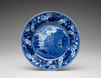 プレート、c。 1831-1832（転写印刷された鉛釉陶器）