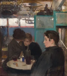 ムーラン・ド・ラ・ガレットの内部 - カサス、ラモン (1866-1932) - c. 1890 - キャンバスに油彩 - 78.5x69 - カタロニア国立美術館、バルセロナ