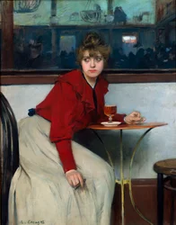 ムーラン・ド・ラ・ギャレット」または「ラ・マドレーヌ」にて。ラモン・カサス・イ・カルボ（1866-1932）の絵
