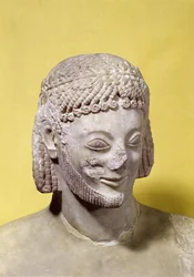 ランピンライダーの頭、紀元前550〜540年頃（大理石）