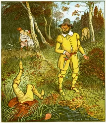 "And he that was the mildest mood, did slaye the other there", Babes in the woodの挿絵。