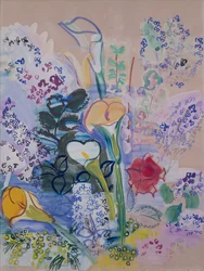 アルムの花束（紙にグワッシュ）