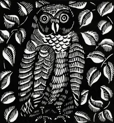フクロウ、詩「Le hibou」のための、ギョーム・アポリネール作『Le Bestiaire ou Cortege d