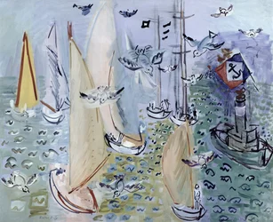 Regates with the Gulls, c.1930（キャンバスに油彩）
