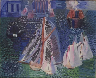 ル・アーヴル港の帆船 1925年頃 油彩・カンヴァス