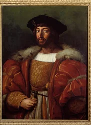 ウルビーノ(Urbino)公ローラン2世・デ・メディシス(1492-1519)の肖像(ロレンツォ・デ・メディチ) ラファエロ・サンツィオ・ディ・ラファエロ(1483-1520)の絵画 16世紀。モンペリエ・ファーブル美術館