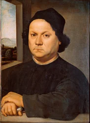 画家ピエトロ・ペルジーノ（1448年頃〜1523年頃）の肖像は、ラファエロ（Raffaello Sanzio 1483 - 1520）が描いたペルジーノの絵と言われています。