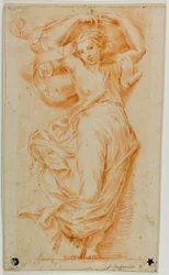 ヨークとスクロールのあるカリアティード