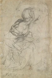 2人のひざまずく女性の研究、c1500-1520