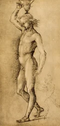 イファリーノとして知られるバッカス。ラファエルが描いています。内閣描画と版画、ウフィツィ美術館、フィレンツェ