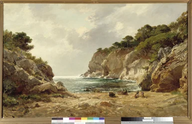 Raphael Luc Ponson (1835-1904) による Porquerolles 絵画の Oustau Diou 入り江 必須の言及: プロヴァンス、マルセイユのコレクション財団
