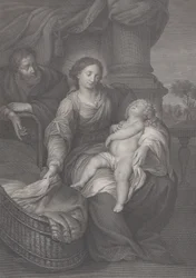 聖家族、聖母の膝の上で眠っているキリストの子供、1786