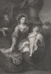 聖家族、キリストの子供が聖母の膝の上で眠っています。 1778～86年