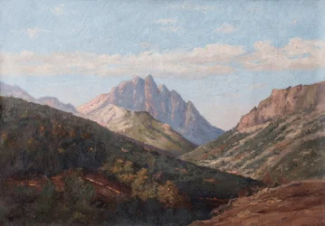 風景、山（キャンバスに油彩）