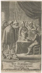 商人, ∥において∥, 机 タイトルページ: J. van der Does e.a., Verscheyde voyagien, orte reysen, 1652