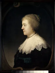 女性(サスキア？)の肖像 ハーメンス・ファン・レインの絵画 このレンブラント(1606-1669)の作品 1632年 パリ、ジャックマール美術館 アンドレ