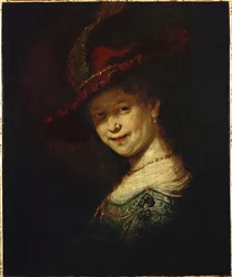 1634年に結婚したレンブラントの妻、サスキア・ファン・ユーレンブルク（絵画）