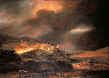 嵐の風景」1637/38年頃（パネルに油彩