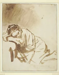 Hendrickje Stoffels、1654年頃を眠っている若い女性