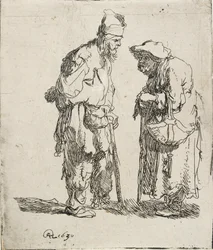 物乞いの男と物乞いの女の会話、1630年