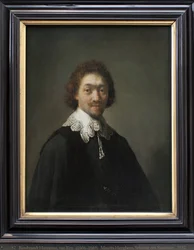 マウリッツ・ホイヘンス、ラハエ（オランダ）の国務長官。ハーメンツ・ファン・レインの絵 レンブラント（1606-1669） 木に油彩
