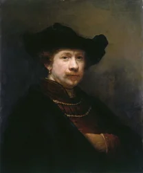 フラットキャップの自画像、1642年。
