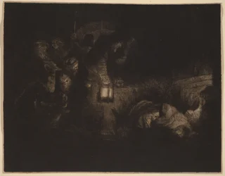 『羊飼いたちの礼拝』：夜の情景