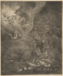 羊飼いに現れる天使。