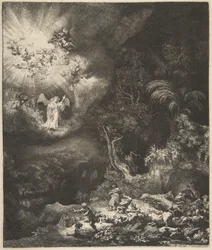 羊飼いに現れる天使、1634年。