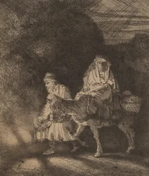 エジプトへの逃避：夜の作品、1651年。